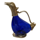 Vintage glass and silver-plated zoomorphic carafe