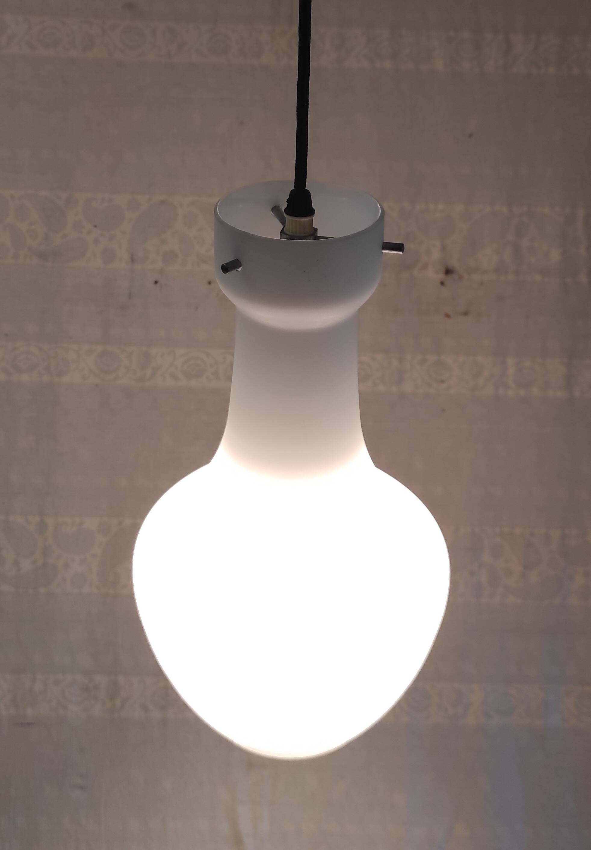 Opaline globe design pendant light by Targetti Sankey (Italy) - mid-20th century