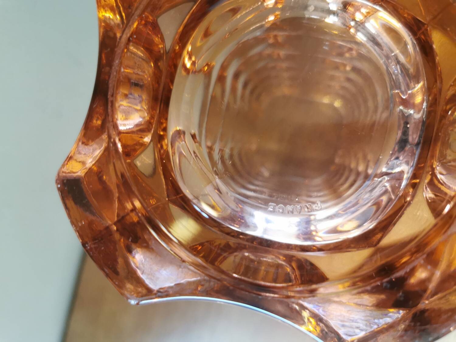 Vintage pink glass vase