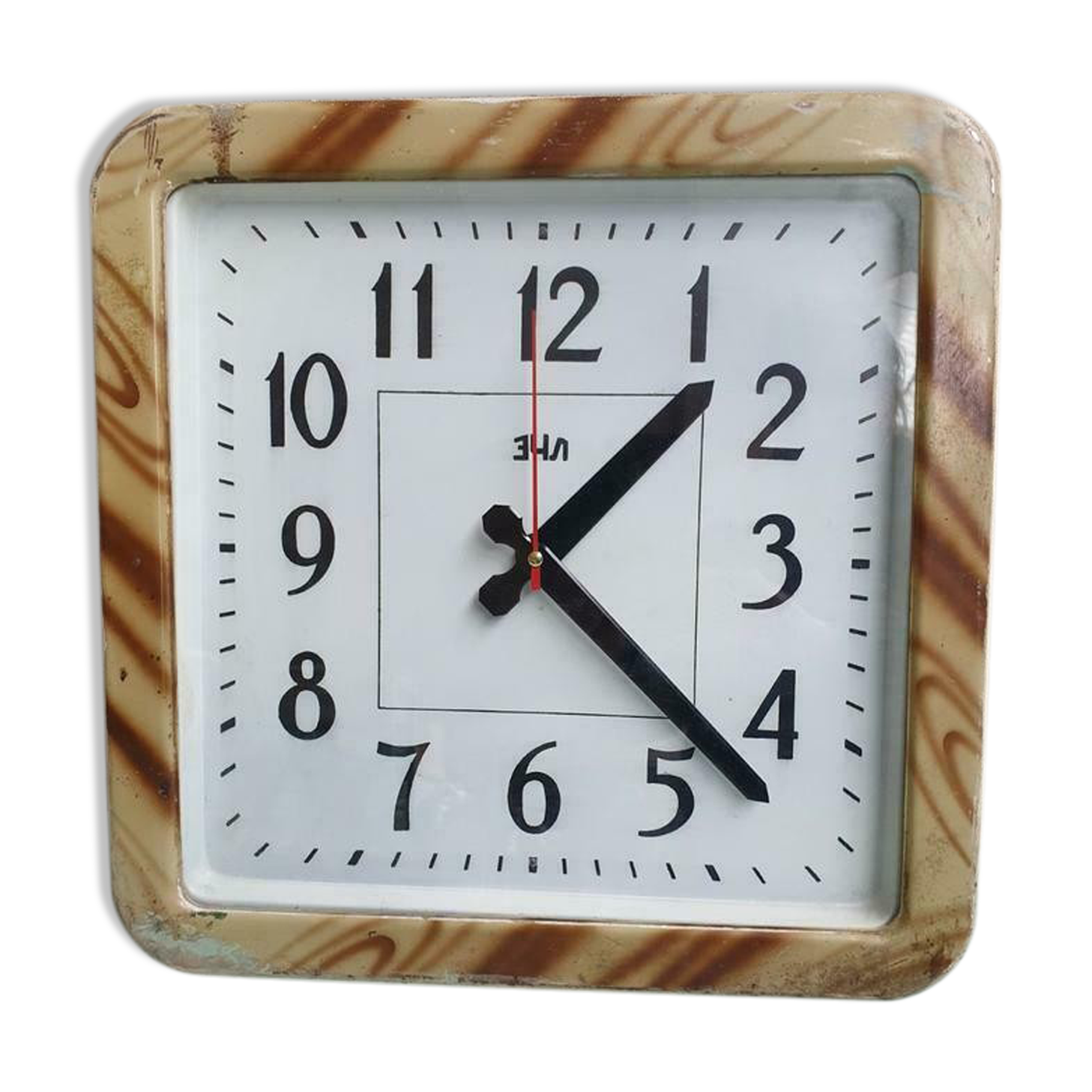 Old factory clock brown wall clock