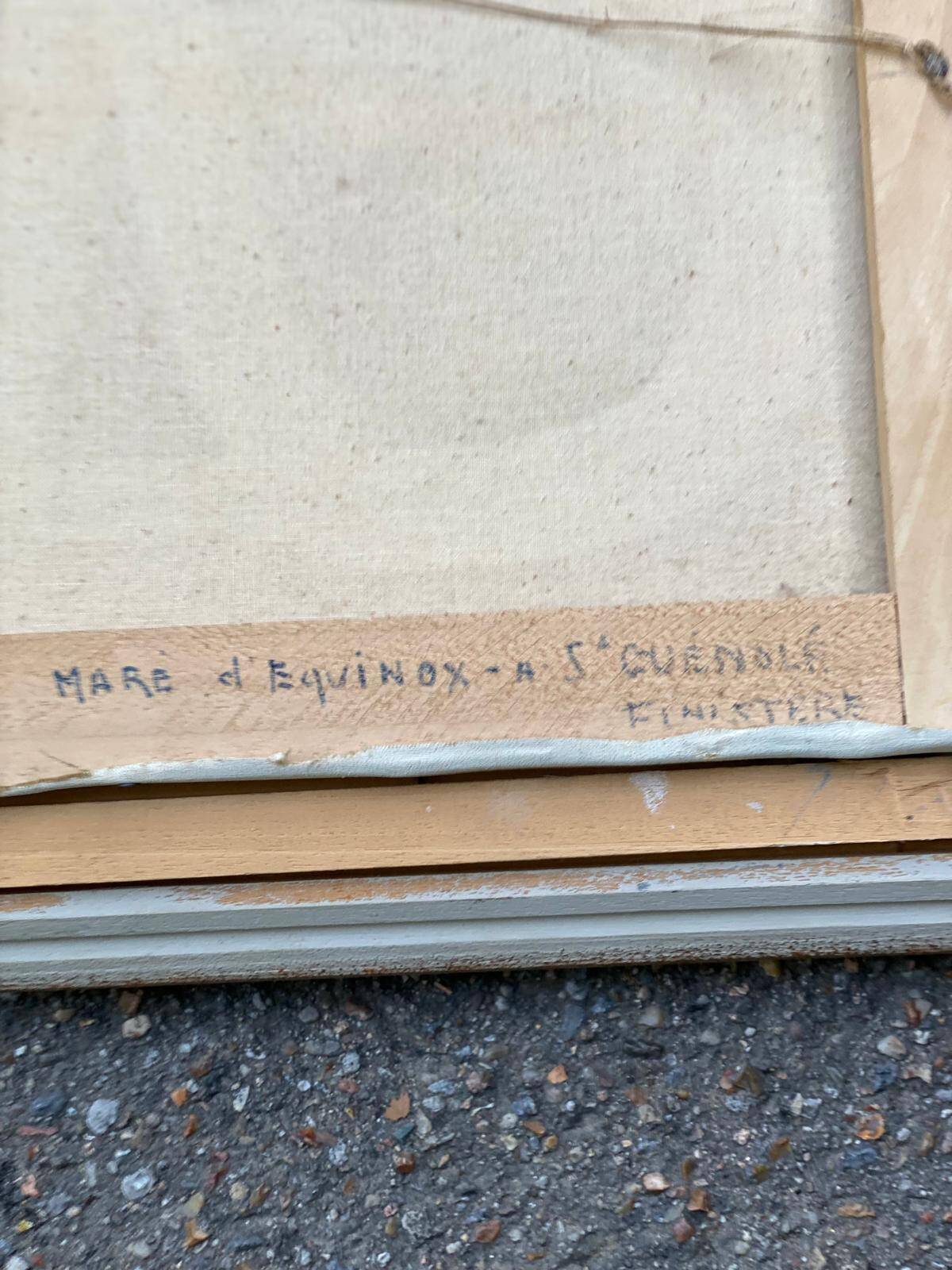 Oil painting on canvas Clody.F 1977 equunox pond Finistère