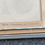 Oil painting on canvas Clody.F 1977 equunox pond Finistère