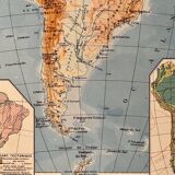 Ancienne carte d'Amérique du Sud (physique) - 1940