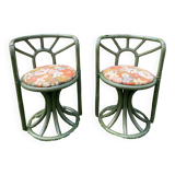 Pair of rattan armchairs