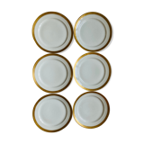 Set of 6 plates GDA France Limoges with golden rim 50's
