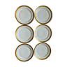 Set of 6 plates GDA France Limoges with golden rim 50's