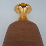 Vase en grès chamotté brut émaillé d'or, Italie, Bitossi pour Raymor, circa 1960/1970