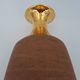 Vase in raw chamotte sandstone enameled with gold, Italy, Bitossi for Raymor, circa 1960/1970