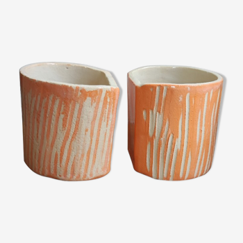 Salmon ceramic pots