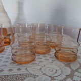 Pink glass liquor service
