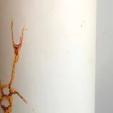 Double lighting floor lamp, white opaline, frosted effect, brown marbling, height 95 cm