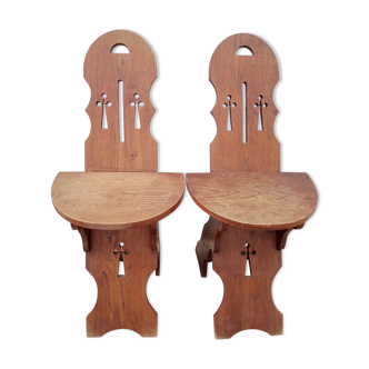 Pair of "country" booster chairs