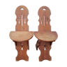 Pair of "country" booster chairs