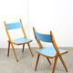 Mid-century Italian Wooden Dining Set of 5 in Blue