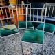 Chaises chromées bambou et velours