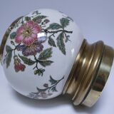 round vase earthenware brass decorated with flowers and insects early 20th century