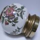 vase boule faïence laiton décor fleurs insectes début xxème