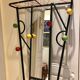 60s wall dressing room door, with colorful balls