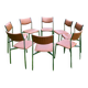 Ensemble de 8 chaises en skaï 1970