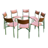 Set of 8 leatherette chairs 1970