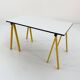 Yellow "Trestle" desk by Rodney Kinsman for Bieffeplast, 1980