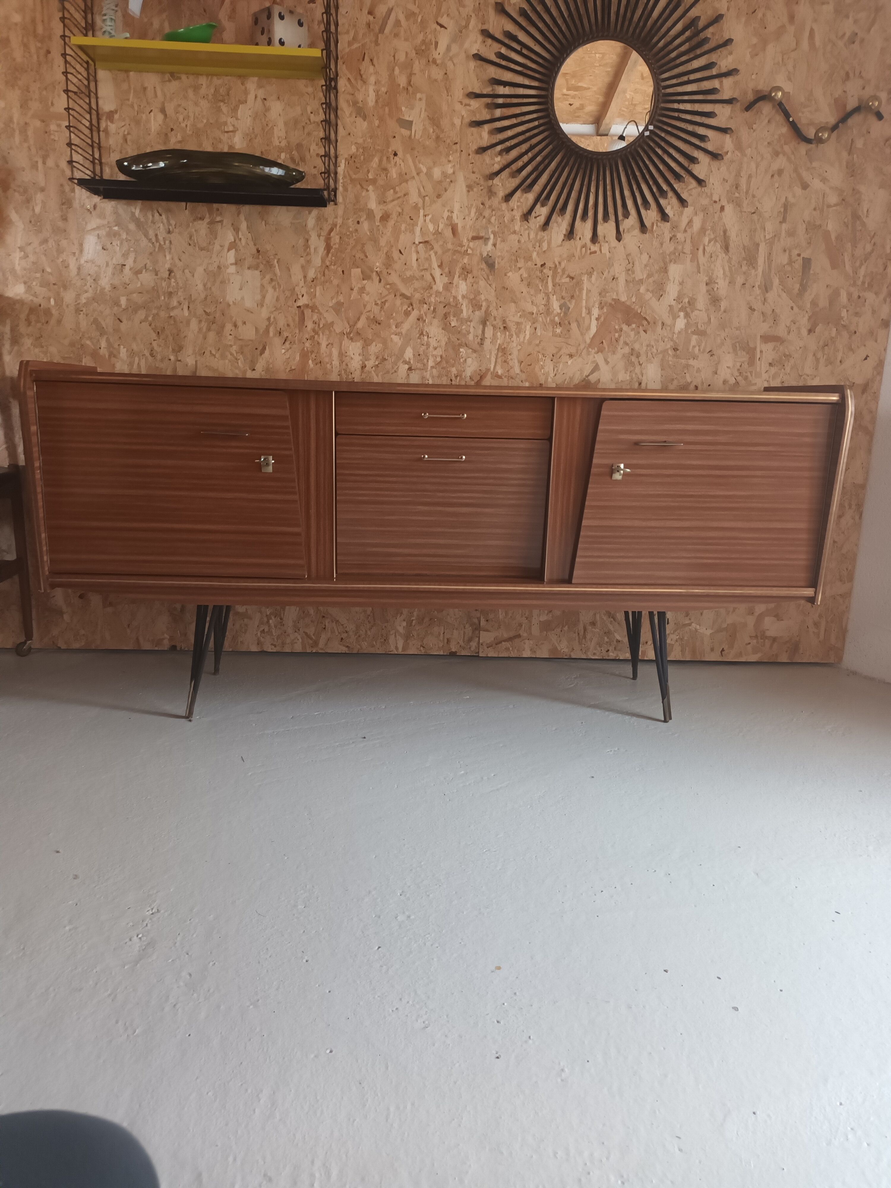 Brown formica sideboard