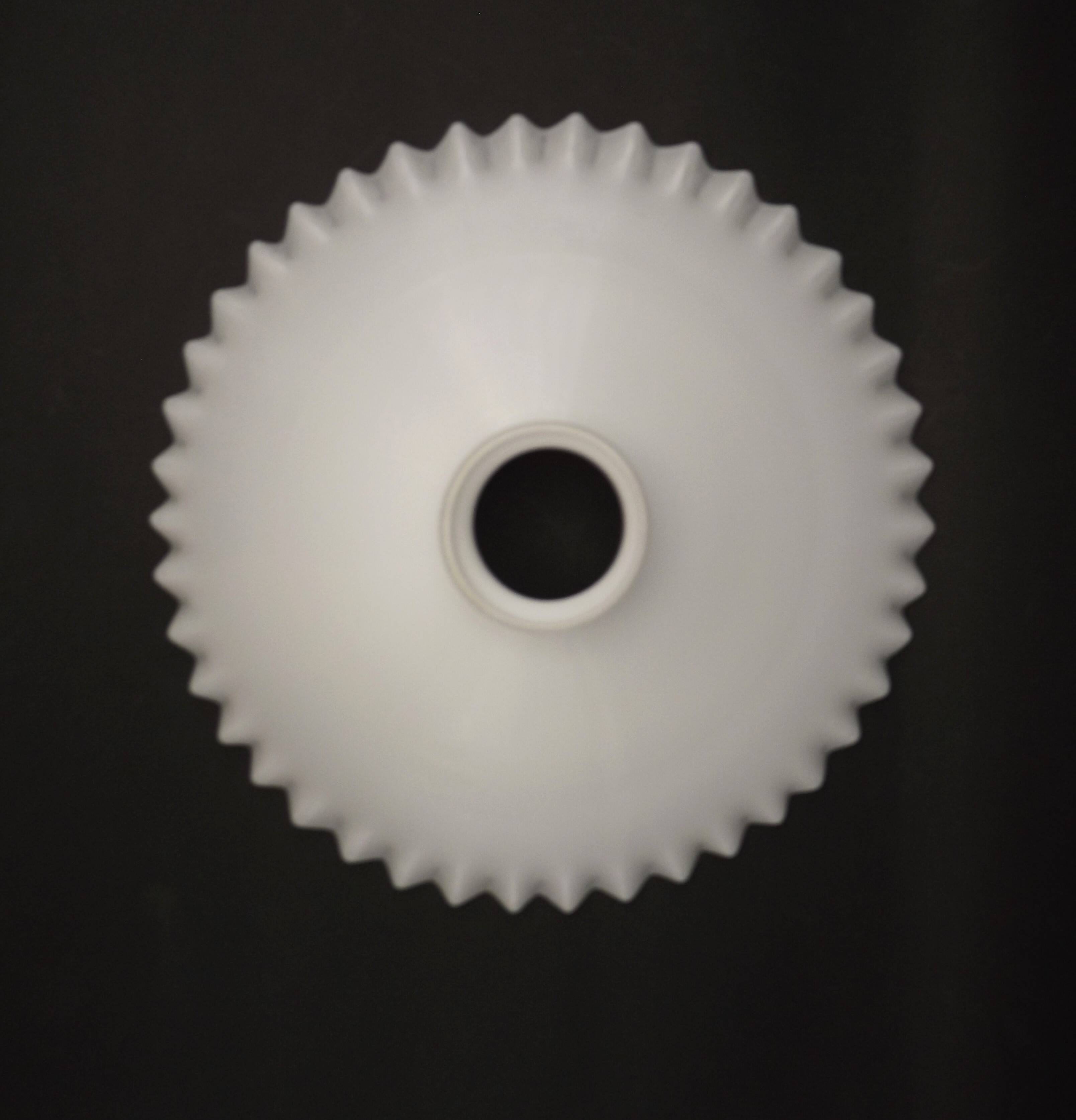 Opaline white glass pendant lampshade with scalloped edge 256