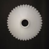 French Frilled Glass Pendant Shade White Opaline Glass Scalloped Edge 256