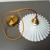 Vintage white opaline pendant light