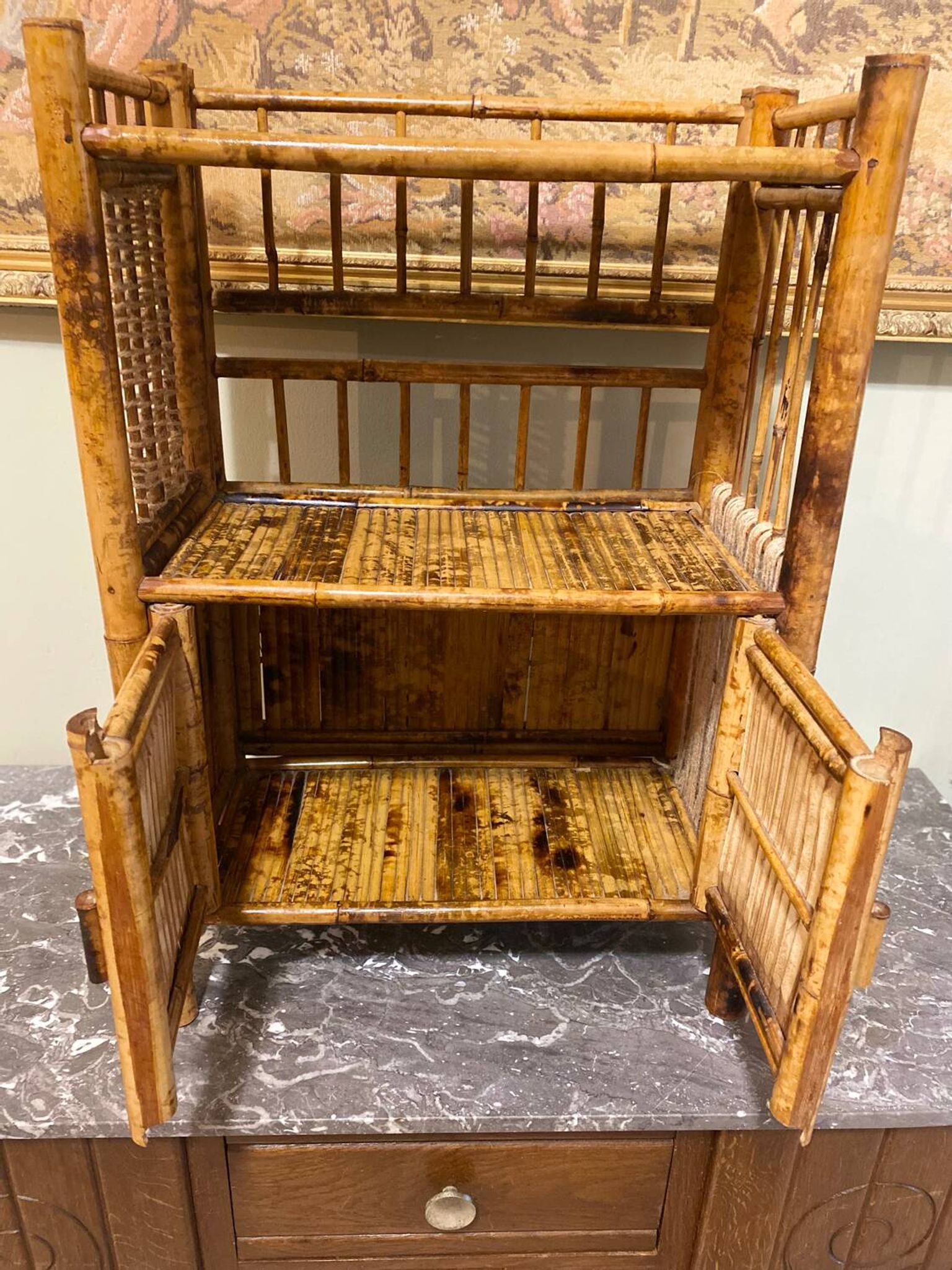 Vintage bamboo shelf