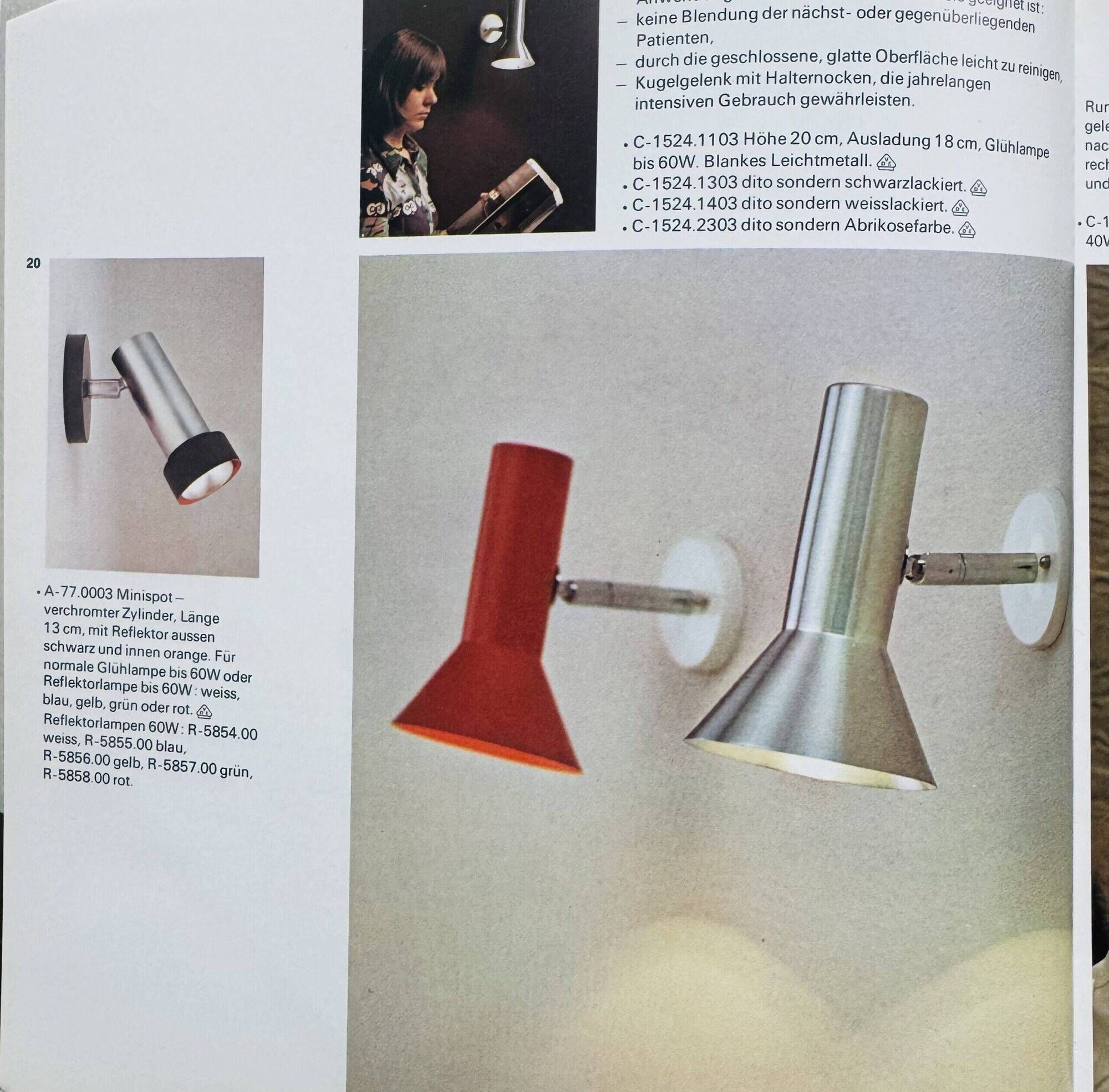Pair Of C-1524 Adjustable Wall Lamps In Black By Raak Amsterdam, The Netherlands, 1960S