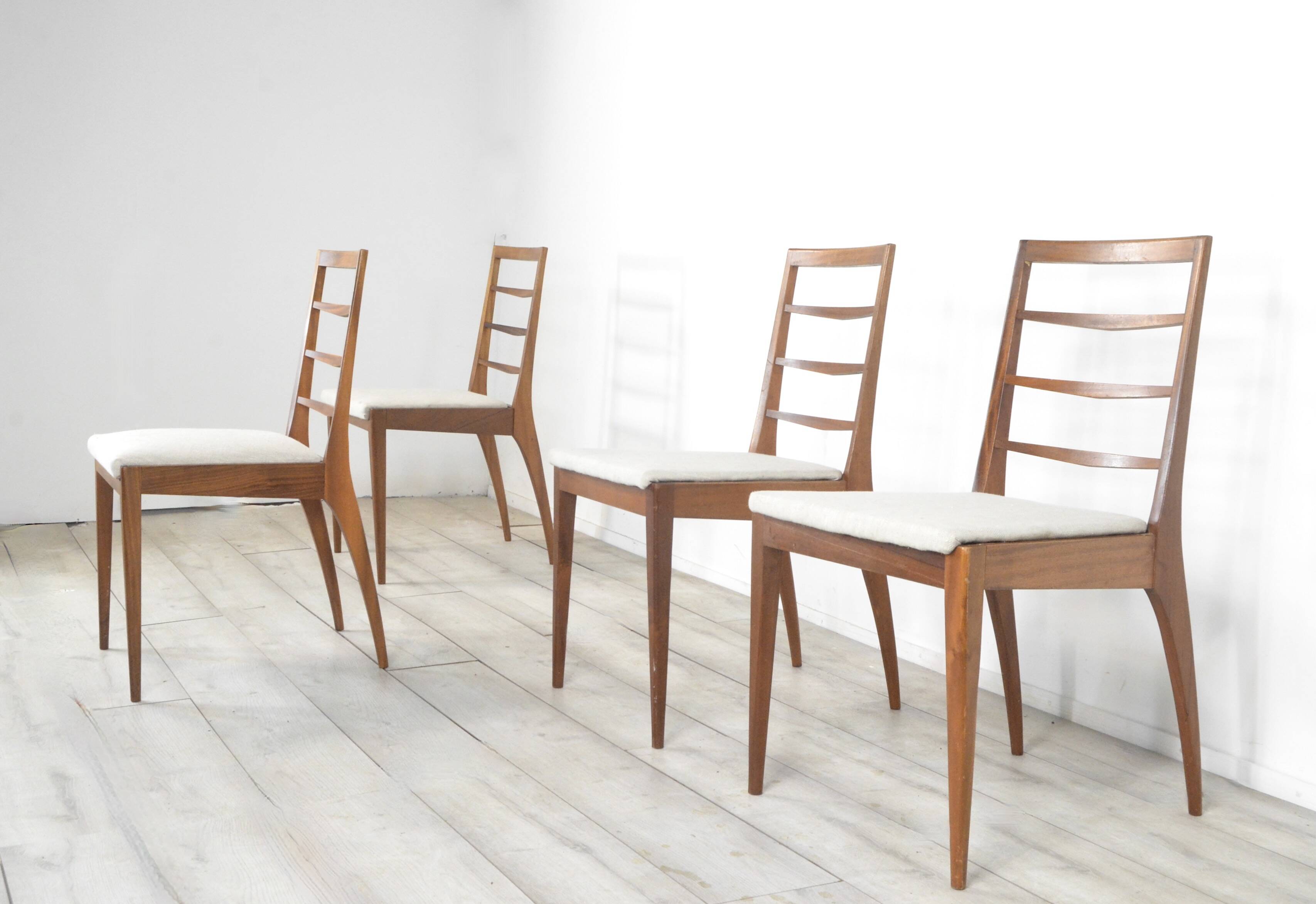 Set Of 4 Midcentury McIntosh Teak Chairs. Vintage Modern / Retro / Danish S