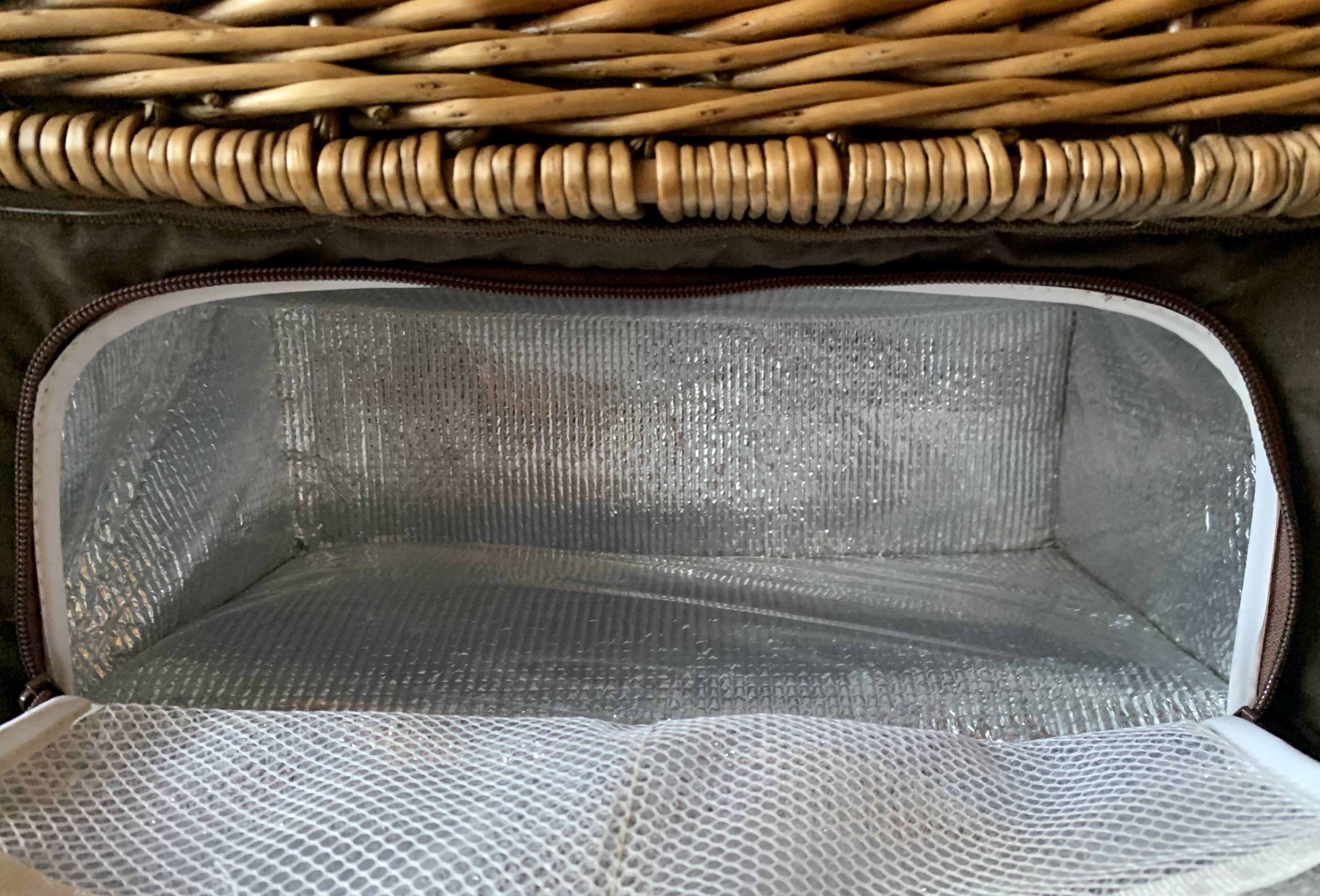 Vintage Flamingo Wicker Picnic Basket