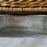 Vintage Flamingo Wicker Picnic Basket