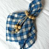 Serviette de table bistrot, carreaux bleus