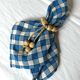 Serviette de table bistrot, carreaux bleus