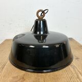 Black enamel industrial pendant lamp, 1950s
