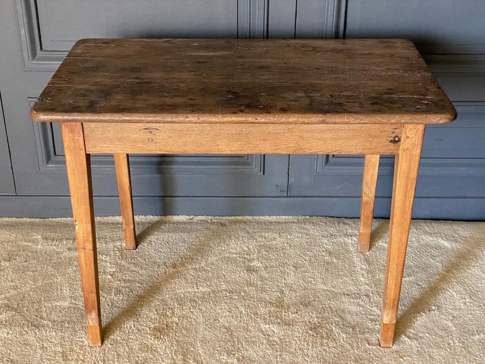 Oak farmhouse table Late nineteenth original patina