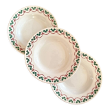 3 vintage Art Deco soup plates by Hamage & Moulin des Loups