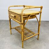 Vintage rattan bedside 60s
