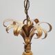 Lustre ananas bois et métal doré 6 lumières