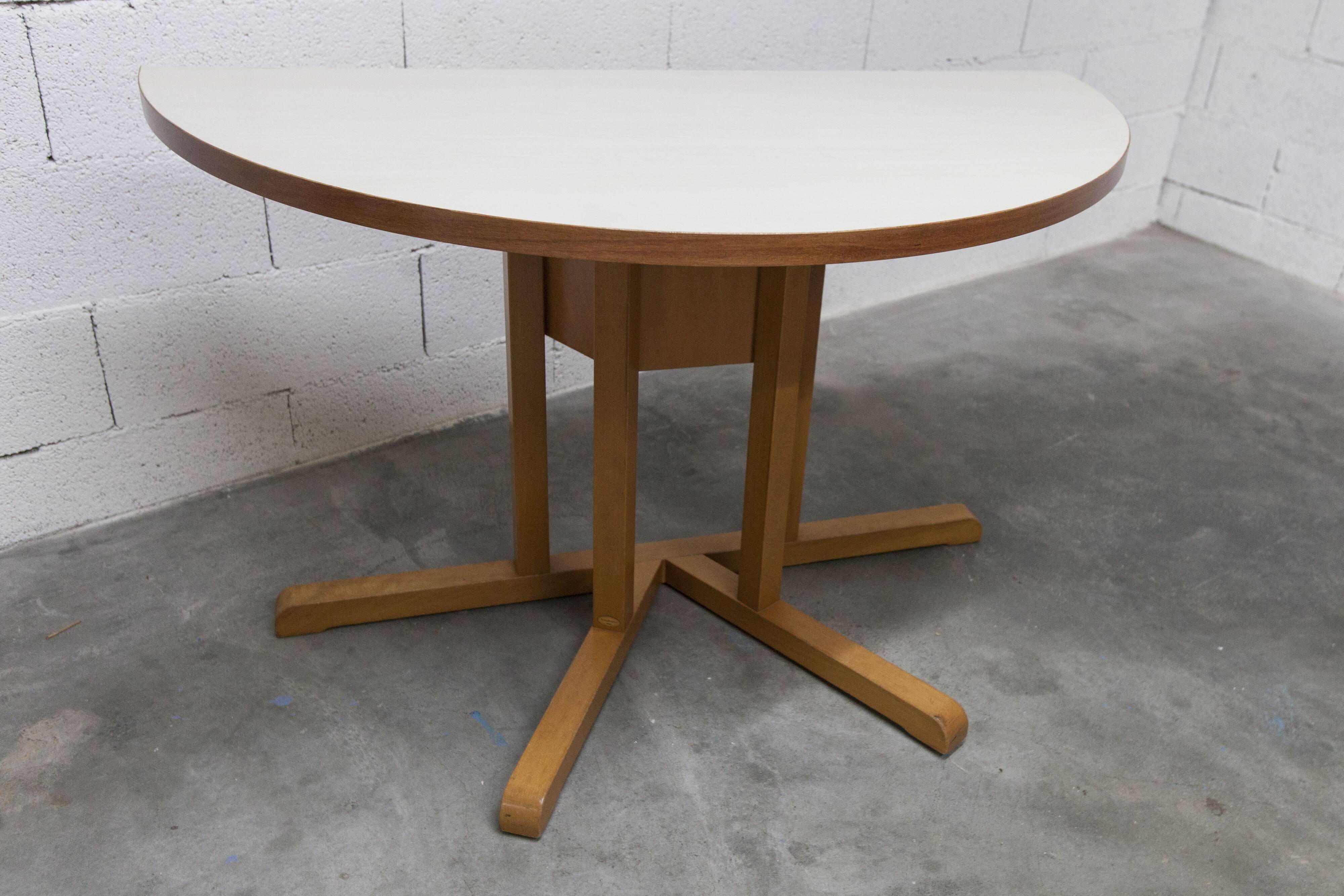 Rare set of 6 Baumann tables 1990, 80x120 and half moon 120cm