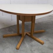 Rare set de 6 tables Baumann 1990, 80x120 et demi lune 120cm
