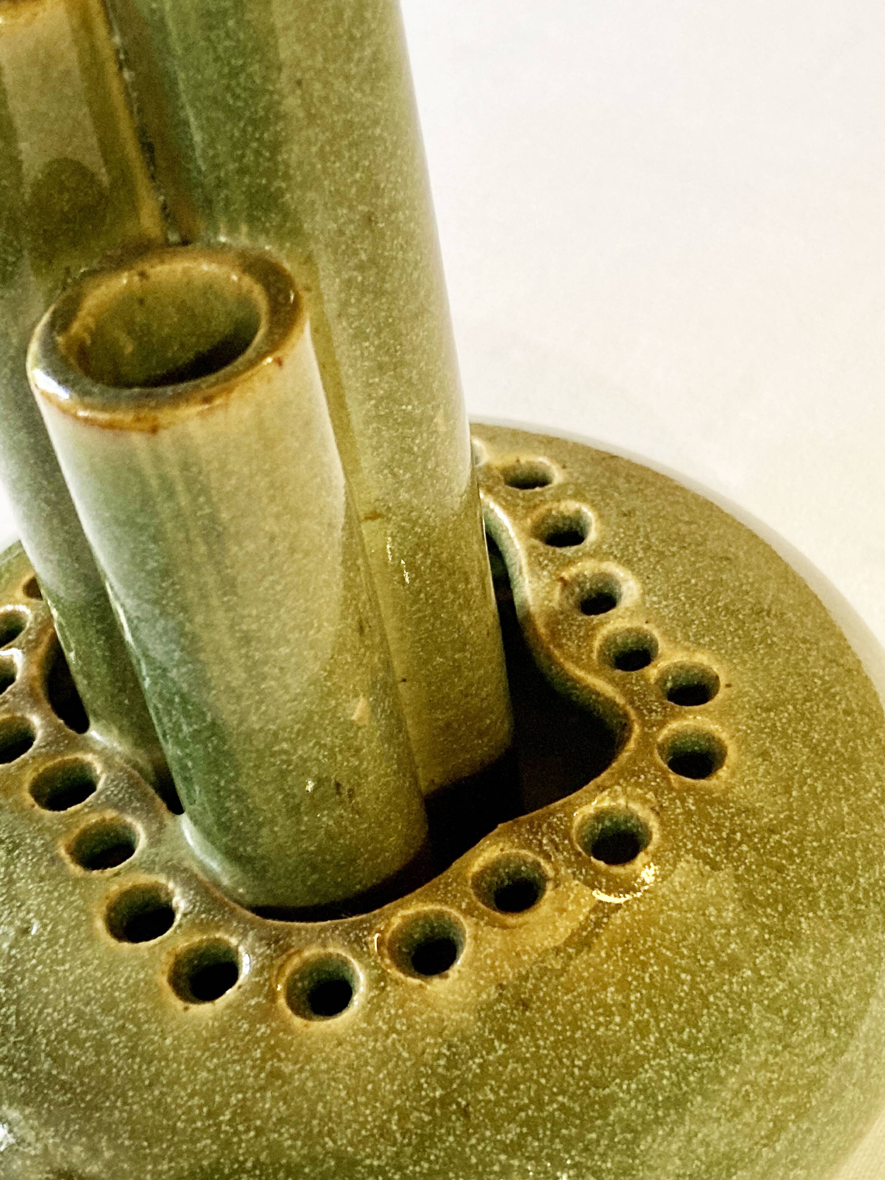 Vase soliflore 3 branches en céramique artisanale