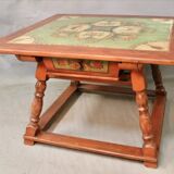 19th-century painted wooden changing table