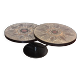 Table basse double plateau lave émaillée DS Picard / Monsan Picard vintage