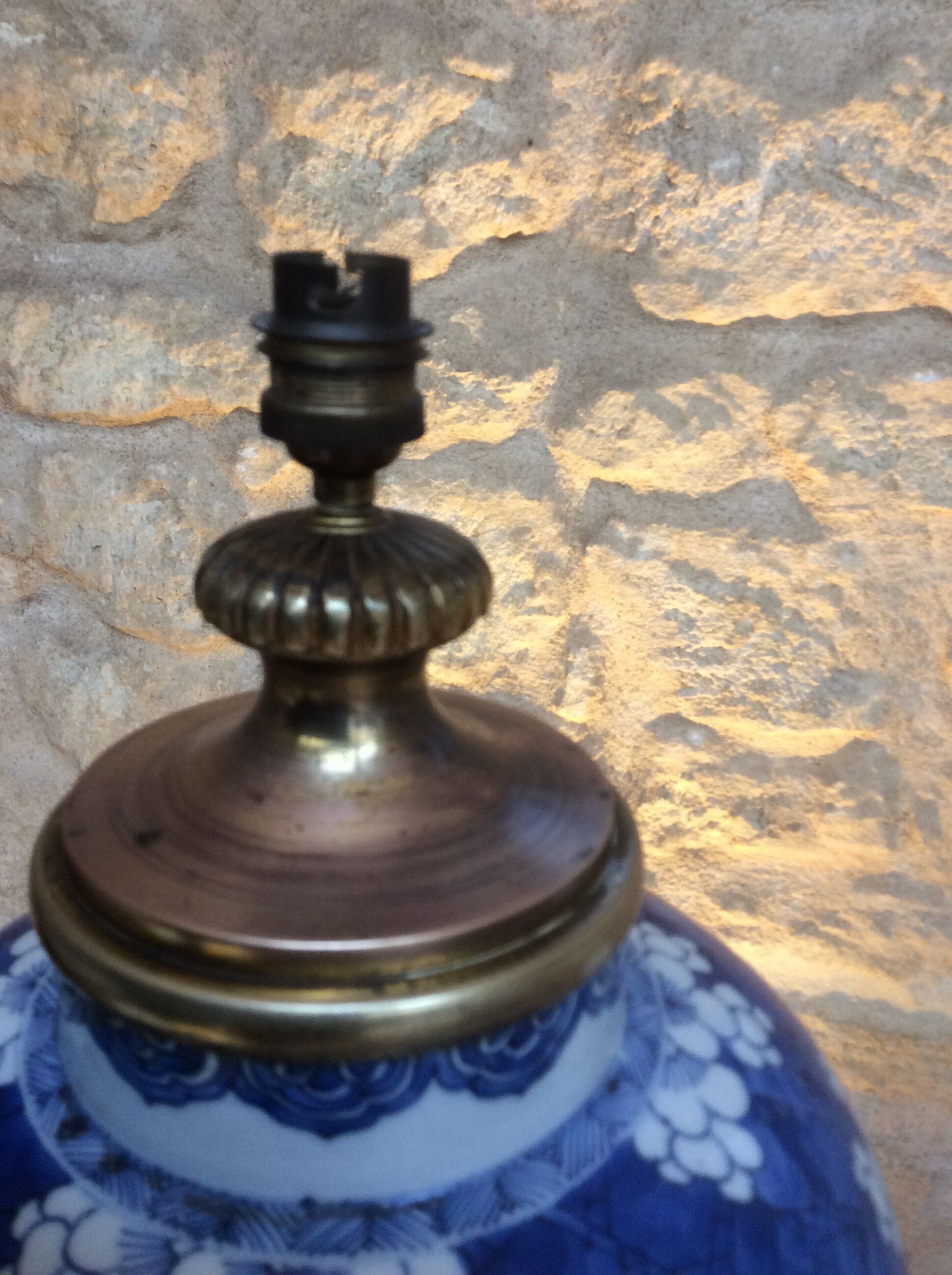 Porcelain and copper lamp