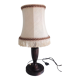Lampe en bois tourné et abat en tissu beige style art déco / années 40-50