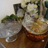 Art deco amber glass bowl