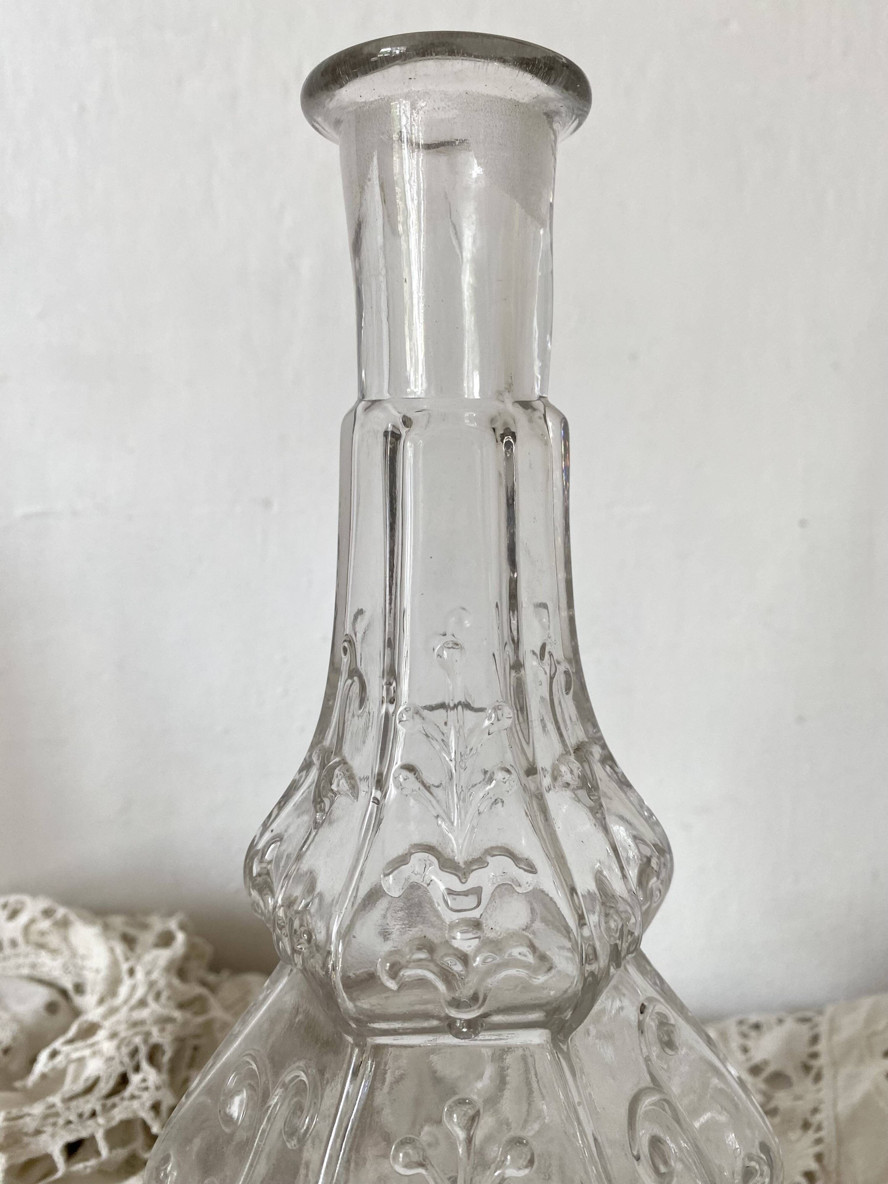 Antique molded glass carafe